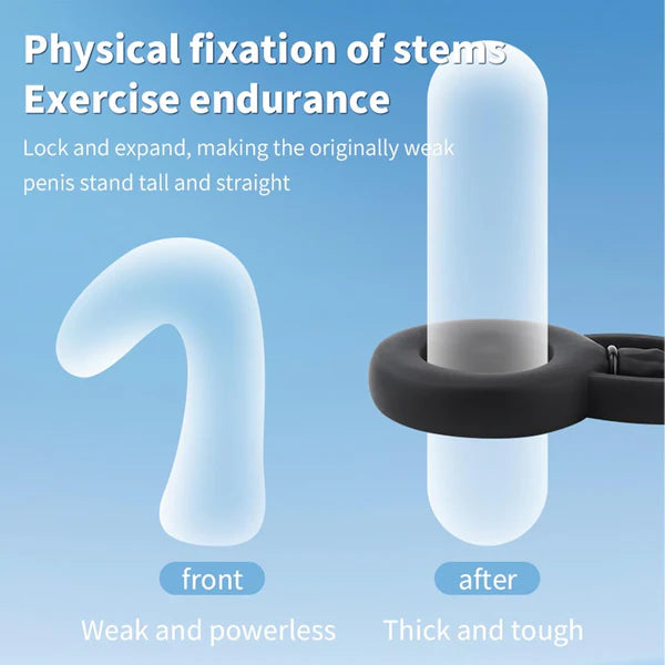 Inflatable Penis Trainer Cock Rings Exerciser Masturbator with Adjustable Pump