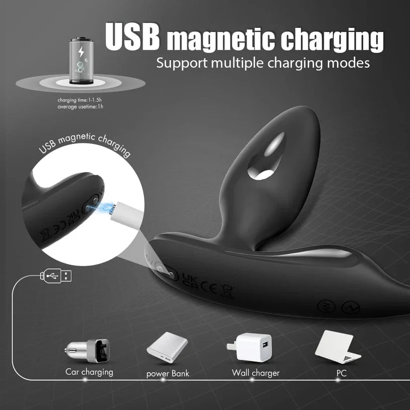 E-stim Anal Butt Vibrator Prostate Massager with 9 Vibration & 5 Elektro Shock Modes