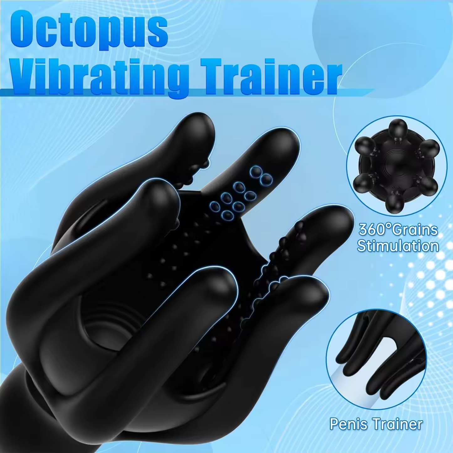 Octopus Glans Trainer Penis Massage Male Masturbator with 10 Vibration Modes