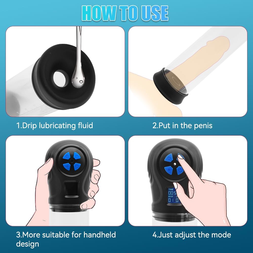 Electric Penis Enlarge Vacuum Pump Male Masturbator with 6 Suction Modes