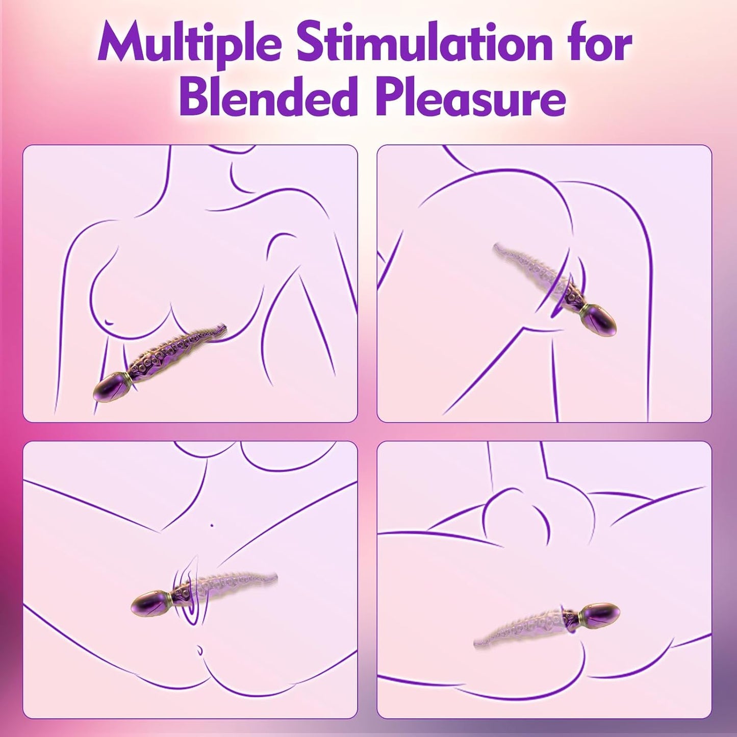 Realistic Tentacle Monster Dildo Anal Vibrator with 10 Vibrating Modes
