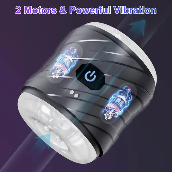 Double-ended Penis Trainer Vibrator Stroker Blowjob with 7 Vibration Modes