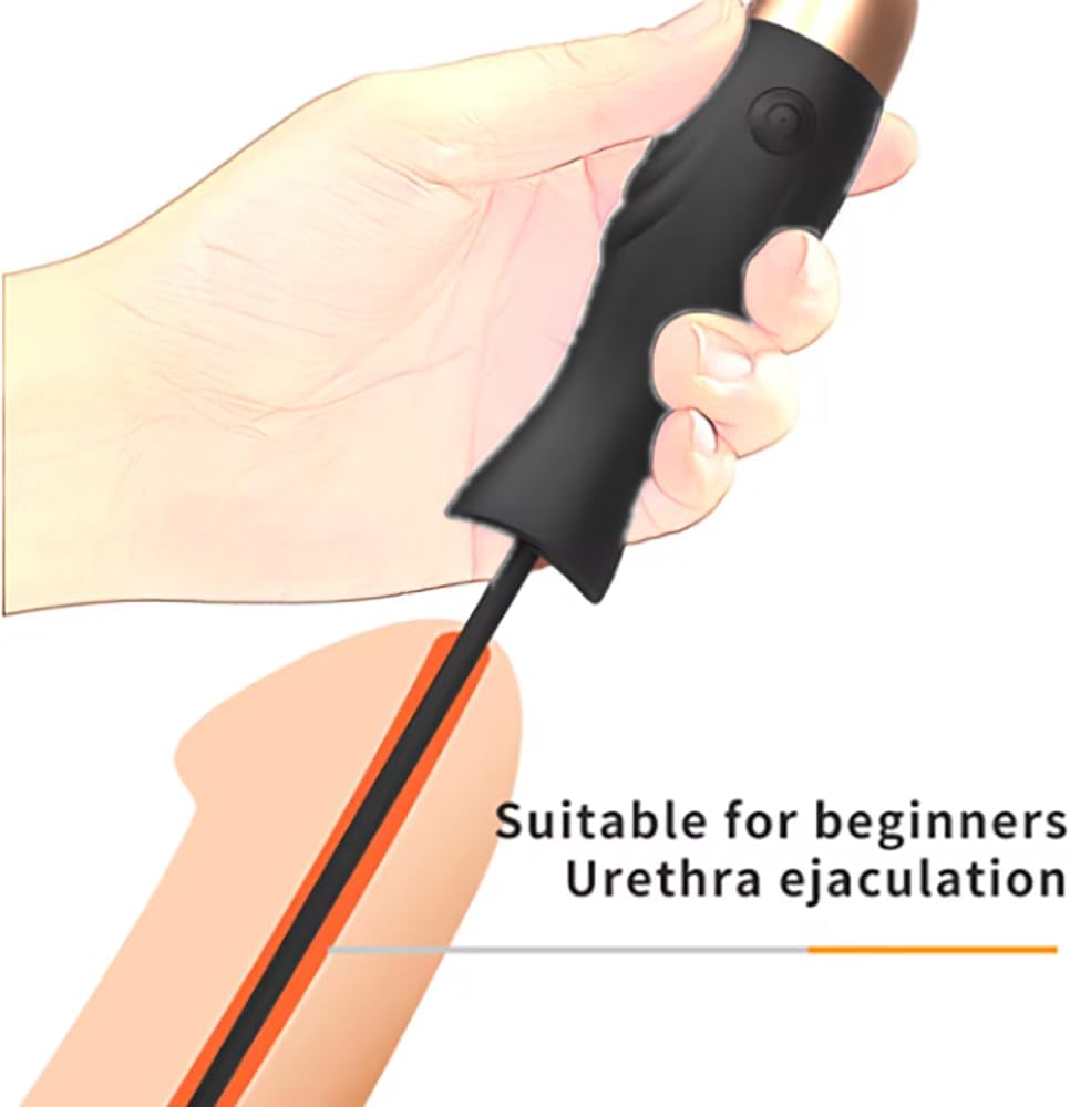 2 in 1 Urethra Vibrator Men Prostate Stimulator Masturbator with 10 Vibration Modes