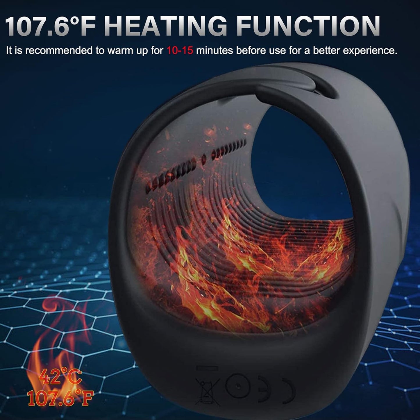 Electric Penis Trainer Vibrator Masturbator with 10 Vibration Modes & 40 ℃ Heating