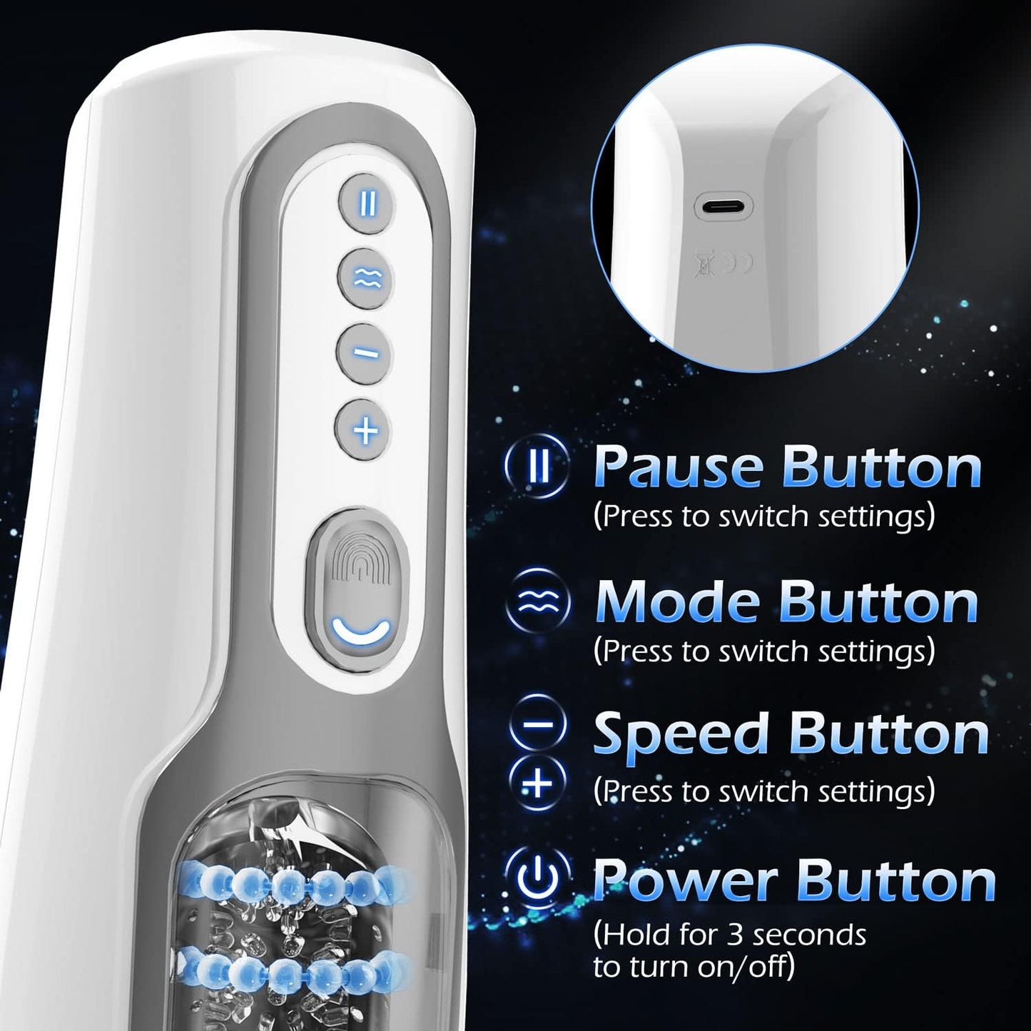 Masturbateurs masculins automatiques 3D réalistes avec 10 modes de poussée
