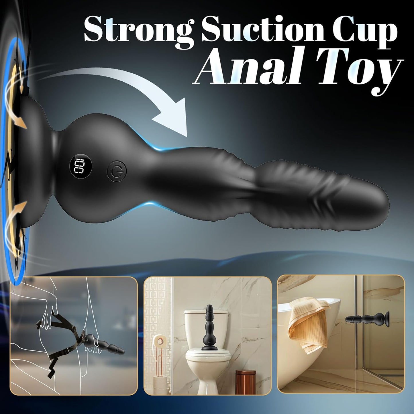 360°Rotation Anal Vibrators Prostate Massager with 10 Rotating & Vibrating Modes