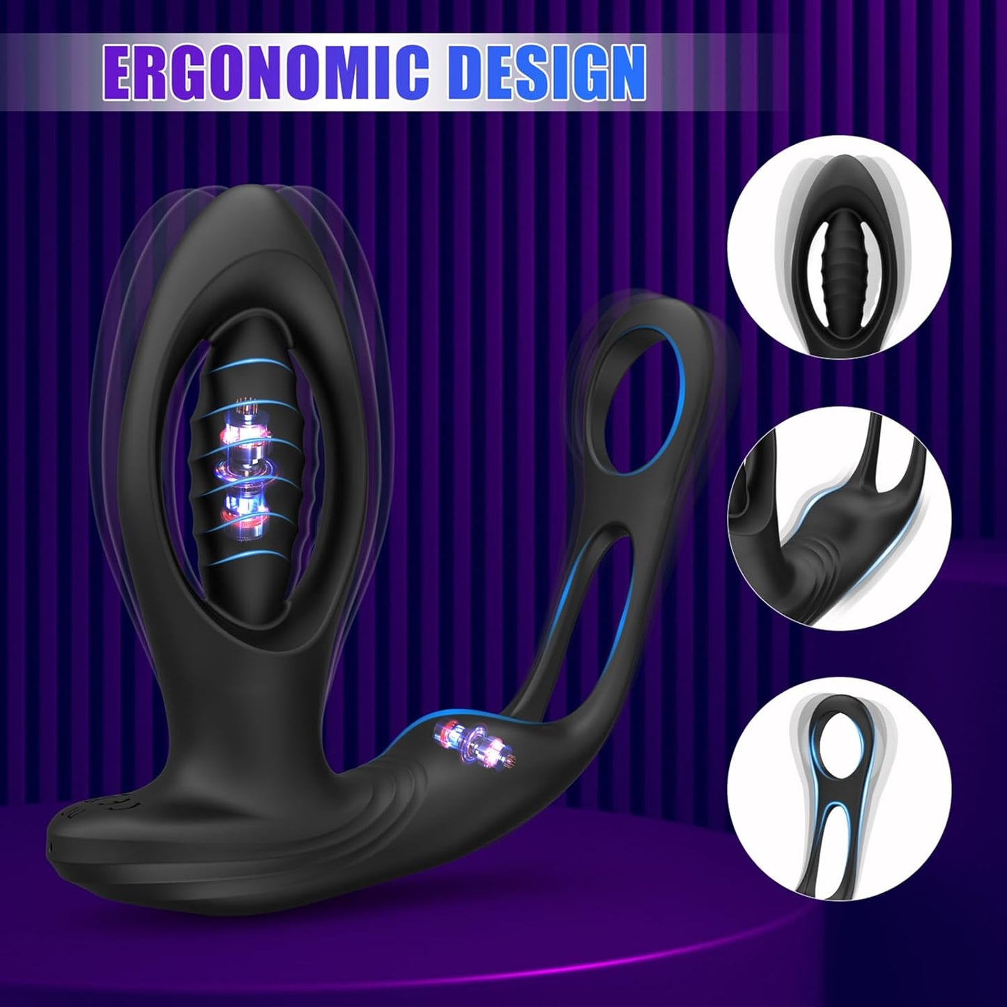Anal Plug Vibrator Prostate Massager Stimulator with 10 Vibration Modes