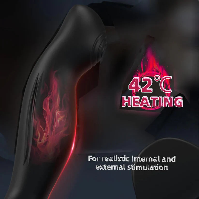 42℃ Heating Prostate Massager Anal Vibrator Penis Ring with 10 Vibration Modes