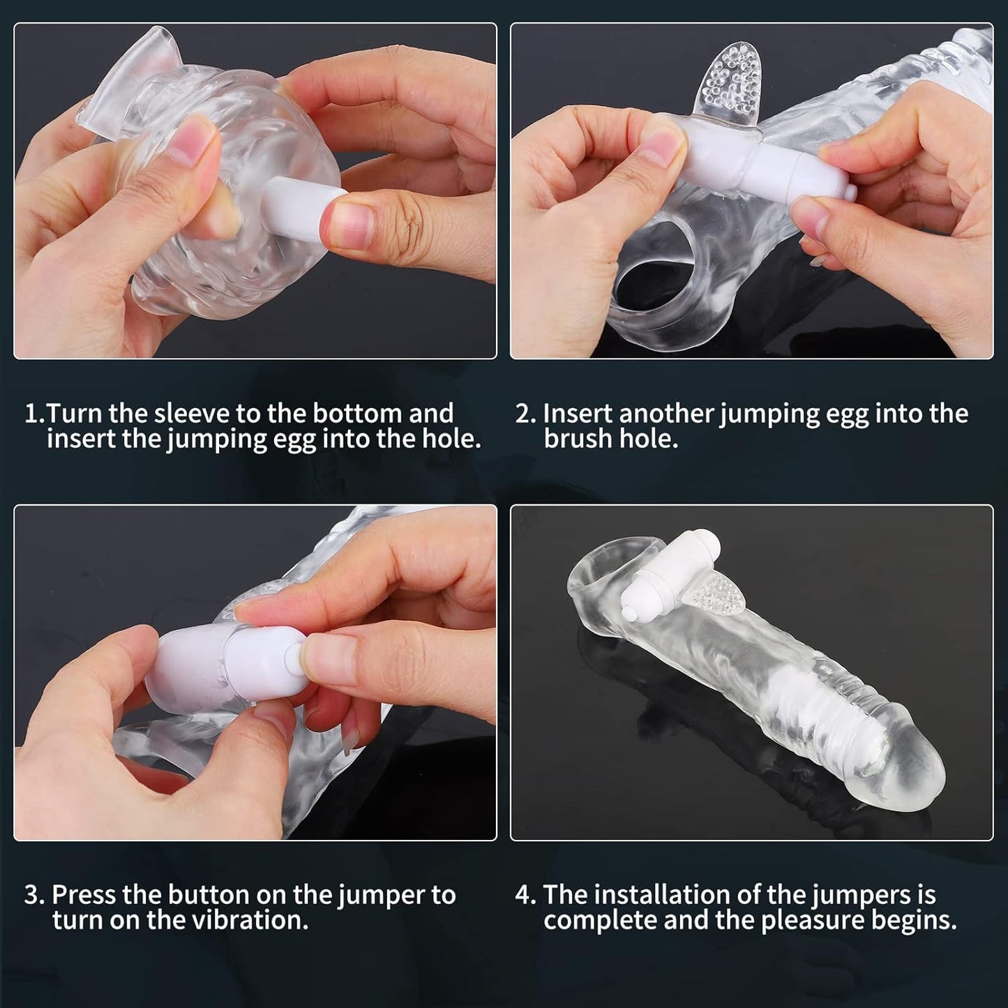 Reusable Penis Sleeve Extender Cock Ring with Multiple Vibration Modes