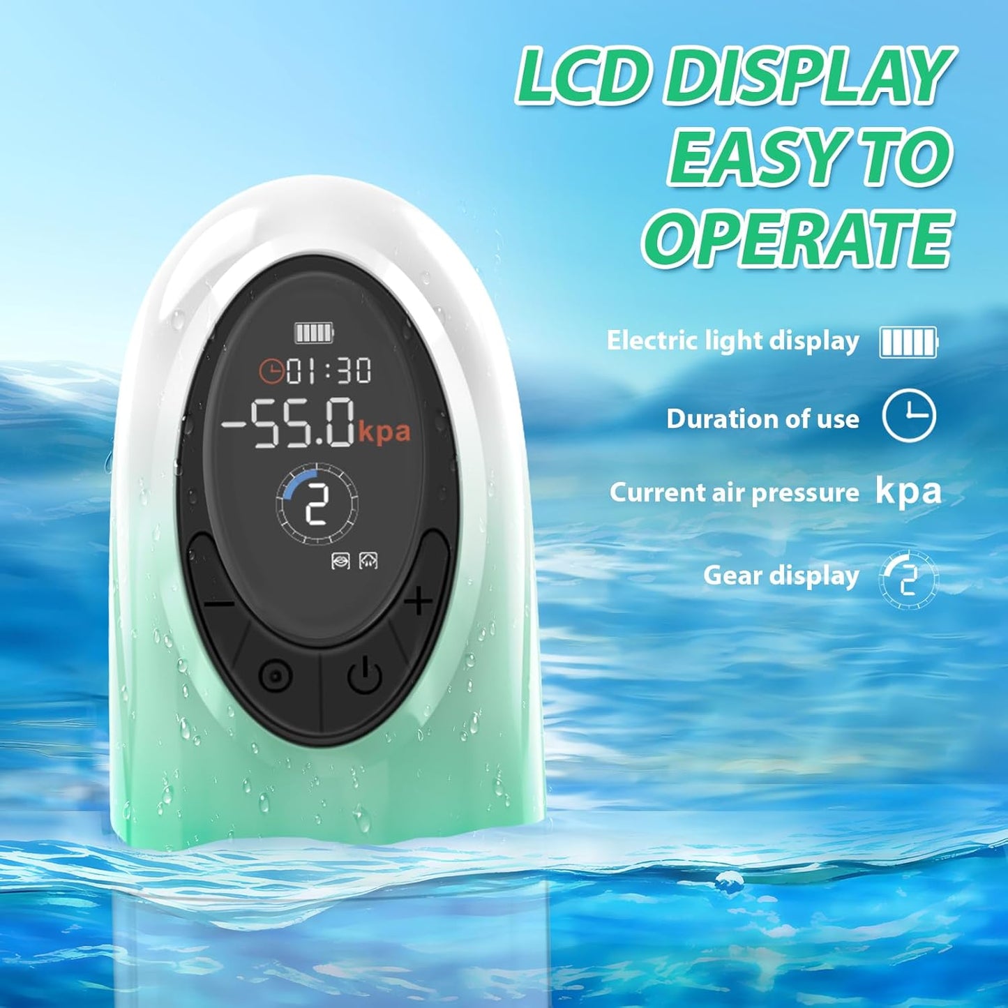 4 Pressure Levels 9 Suction Modes LCD Display Electric Vacuum Penis Pump Masturbator