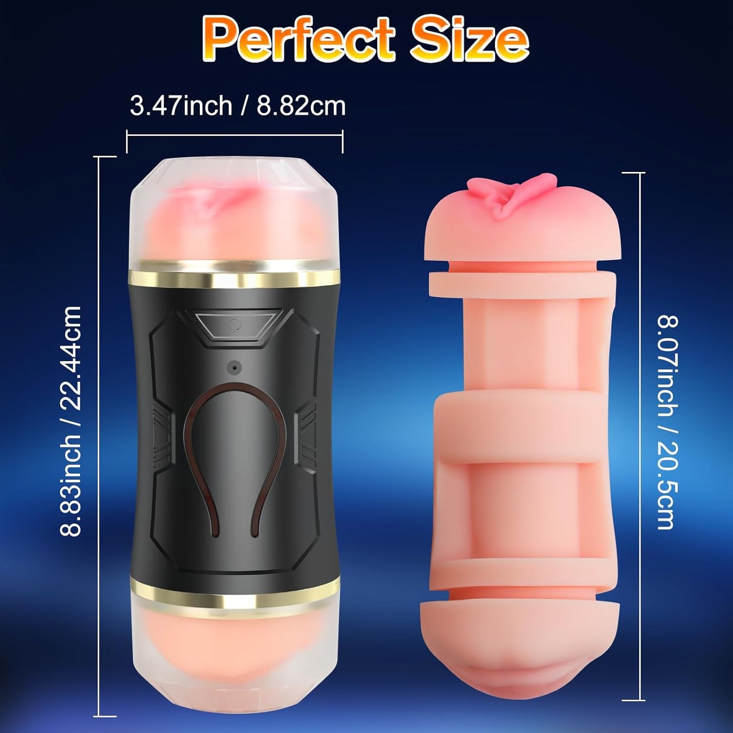 Open-Ended Realistic Automatic Masturbator Pocket Pussy with 10 Vibrating Modes