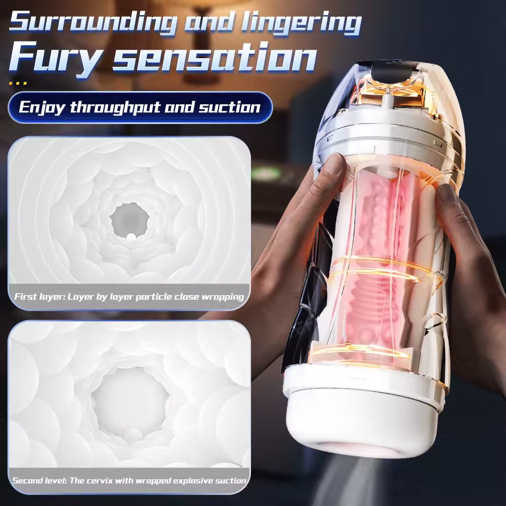 Automatic Masturbator Stroker Blowjob Machine with 5 Suction & 10 Vibration Modes