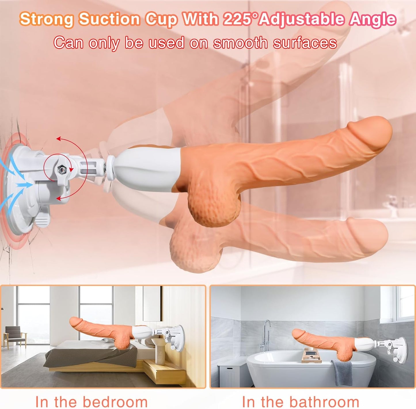 Sex Machine Thrusting Realistic Dildo with 10 Vibrating & Thrusting Modes