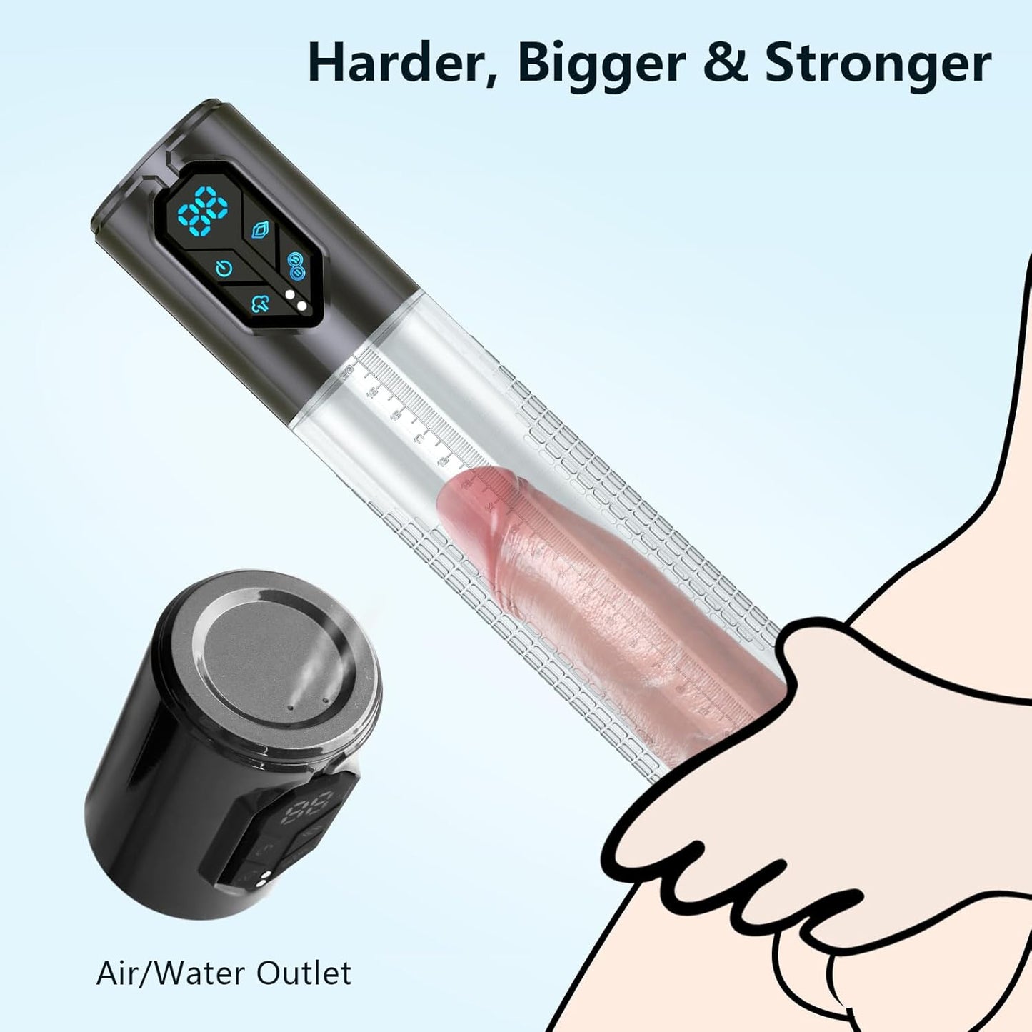 Automatic Vacuum Penis Pump Extender with 3 Suction Modes & 4 Training Pressure