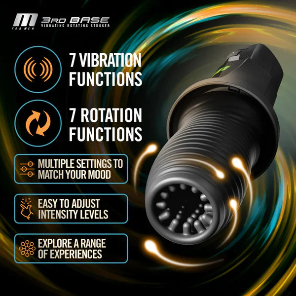 Masturbateurs automatiques électriques enveloppés à 360° avec 7 rotations et 7 vibrations