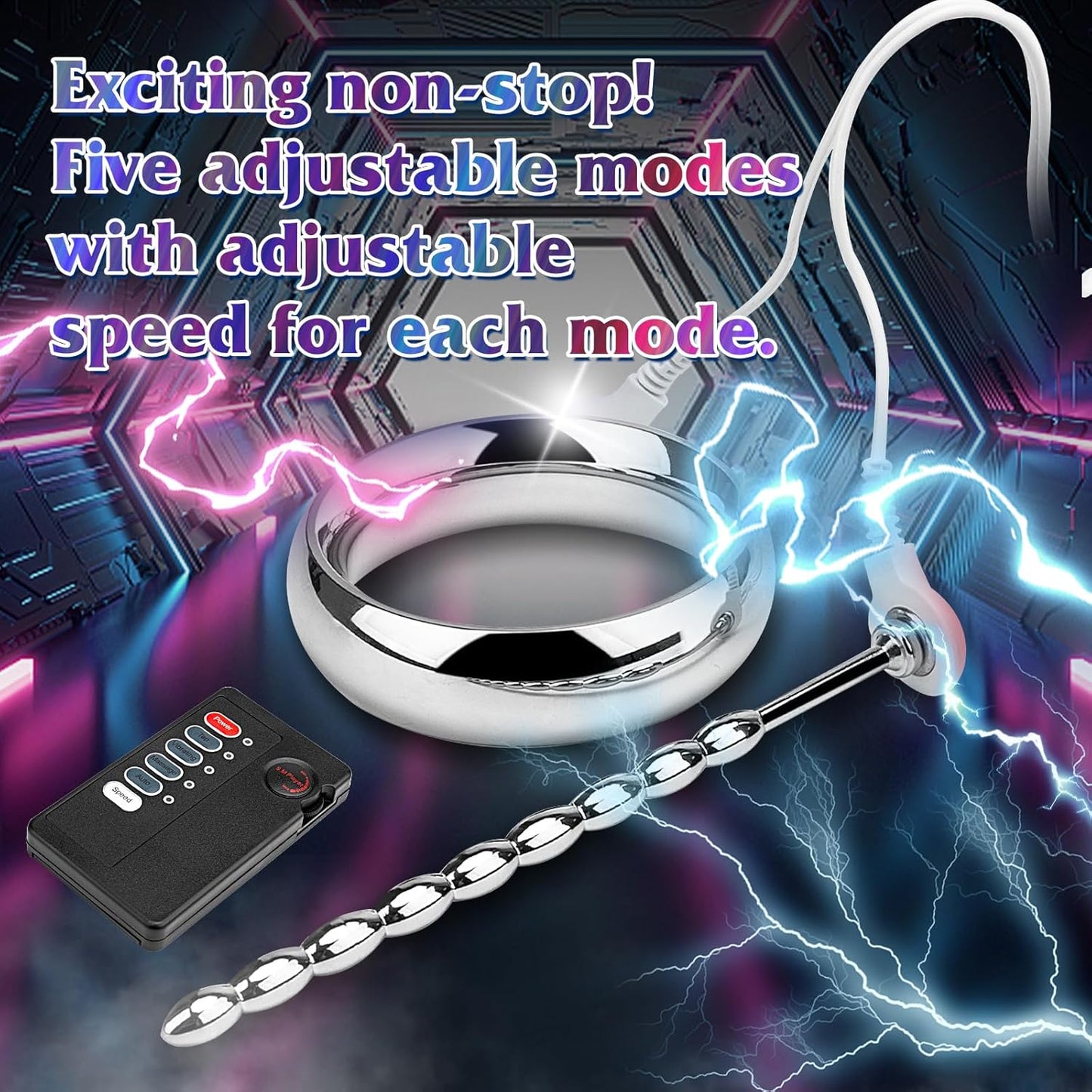 Electric Shock Plugmulti-Frequency Penis Ring Stimulator