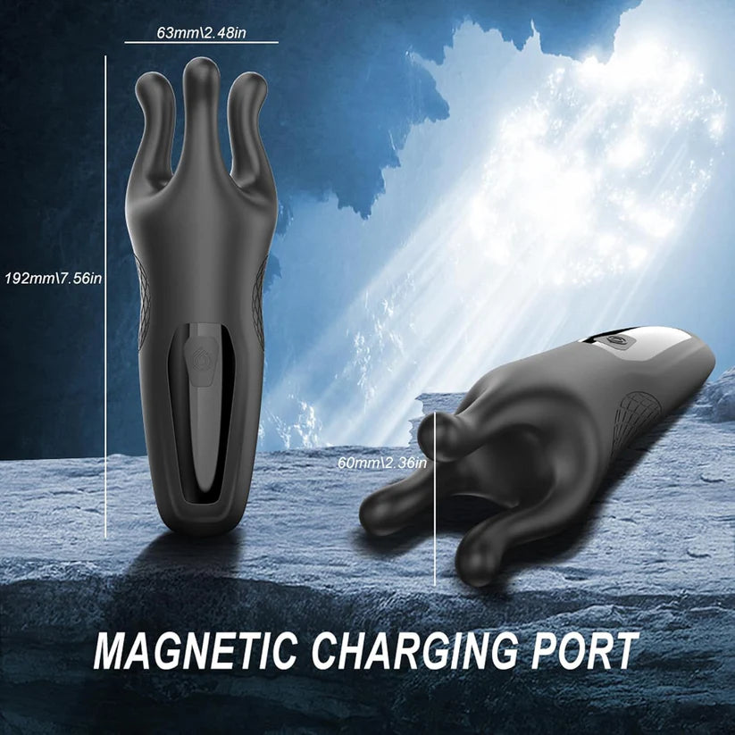 3 IN 1 Penis Trainer Glans Stimulator Massager Masturbator with 9 Modes