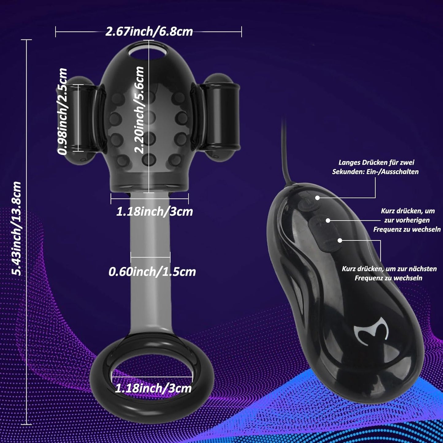 Glans Stimulator Glans Vibrator Electric Masturbator Trainer with 12 Vibration Modes