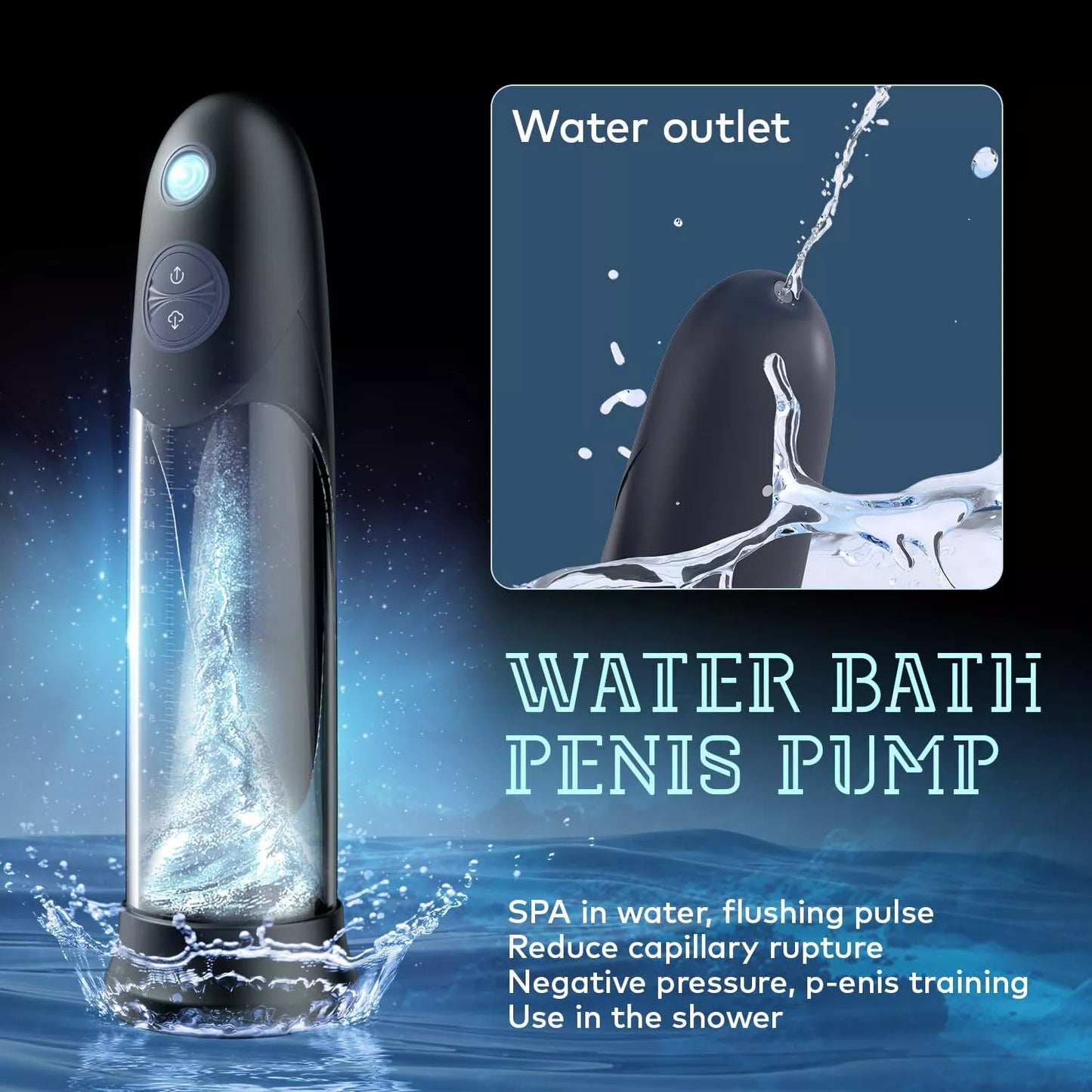 Triple-frequency Vacuum Suction with Super Waterproof Penis Pump