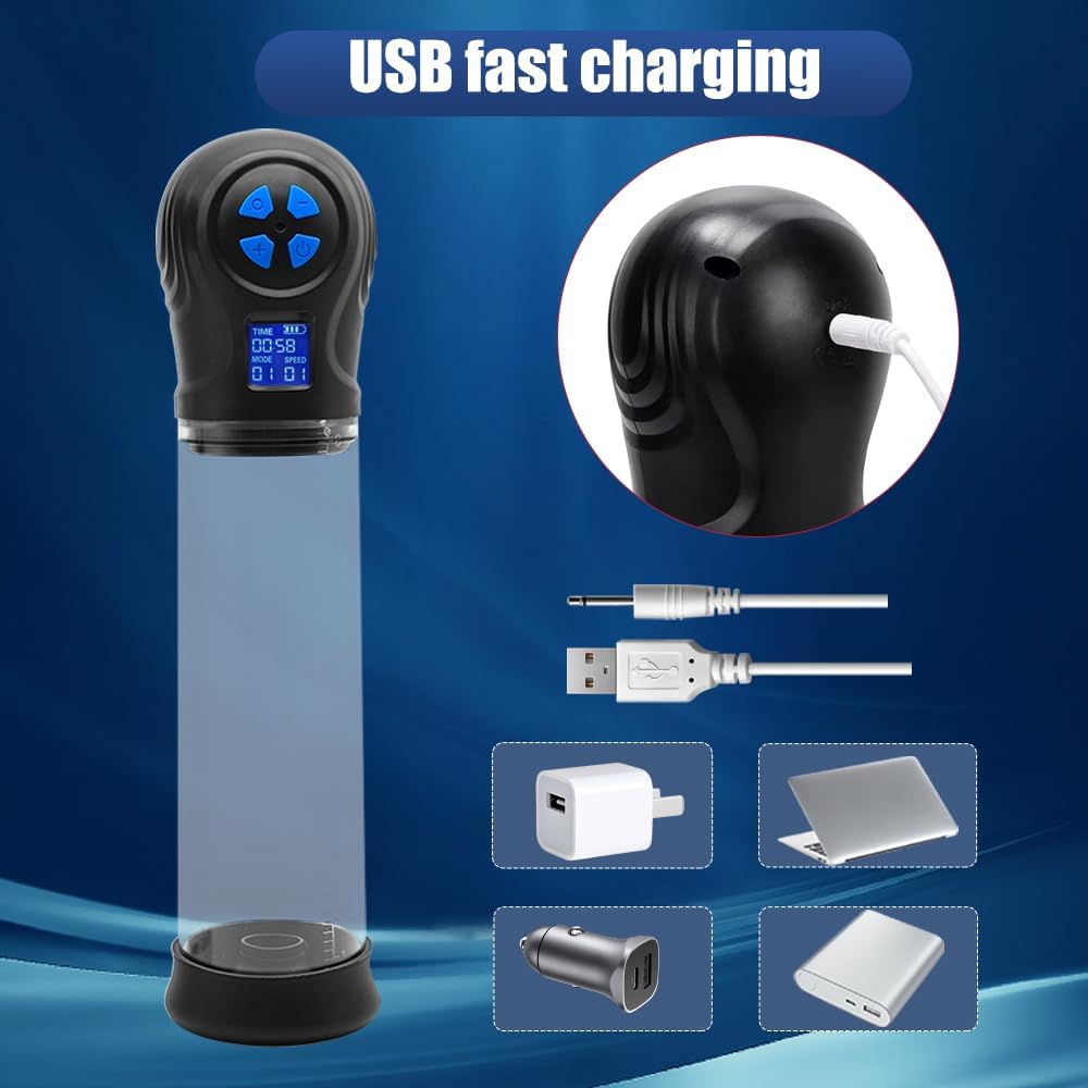 Electric Penis Enlarge Vacuum Pump Male Masturbator with 6 Suction Modes