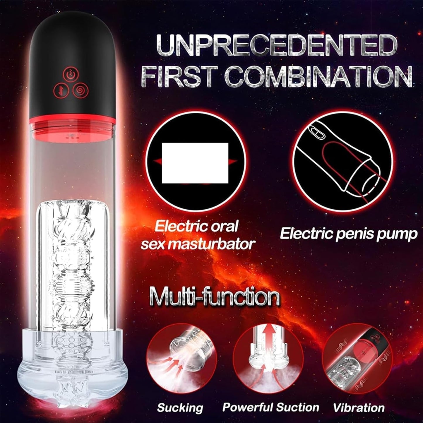 S-HANDE 2 in 1 Automatic Penis Pump Masturbator with 9 Suction Modes