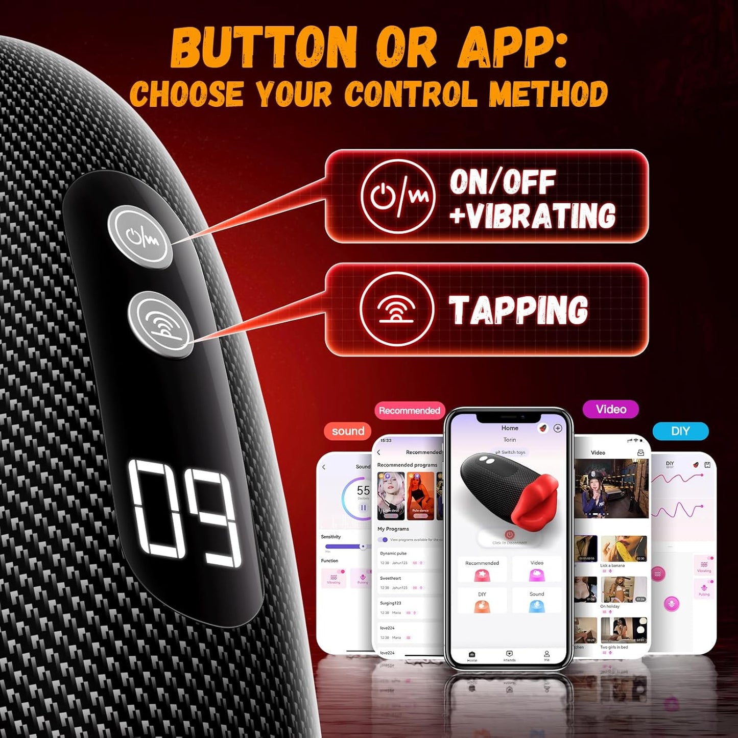 360° Wrapped Deep Throat Automatic Masturbator Stroker with 9 Tapping & Vibrating