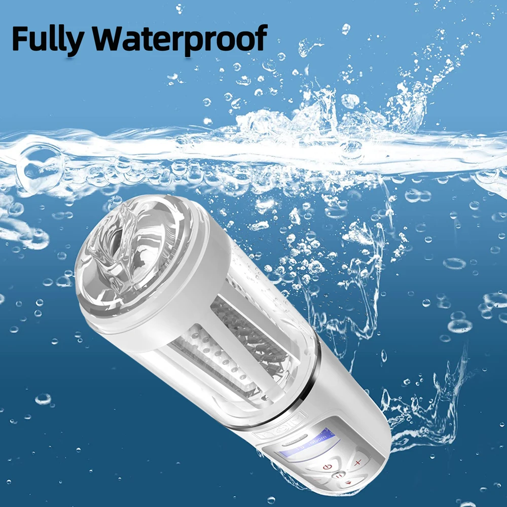 LCD Display Automatic Masturbator Penis Pump with 5 Speed & 10 Rotation & 6 Voice Modes