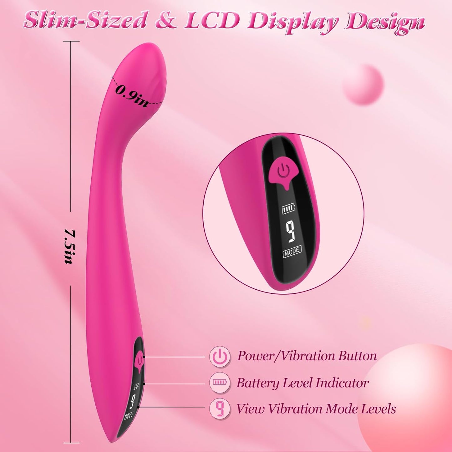 Vibromasseur clitoridien G Spot avec écran LCD avec 9 vibrations