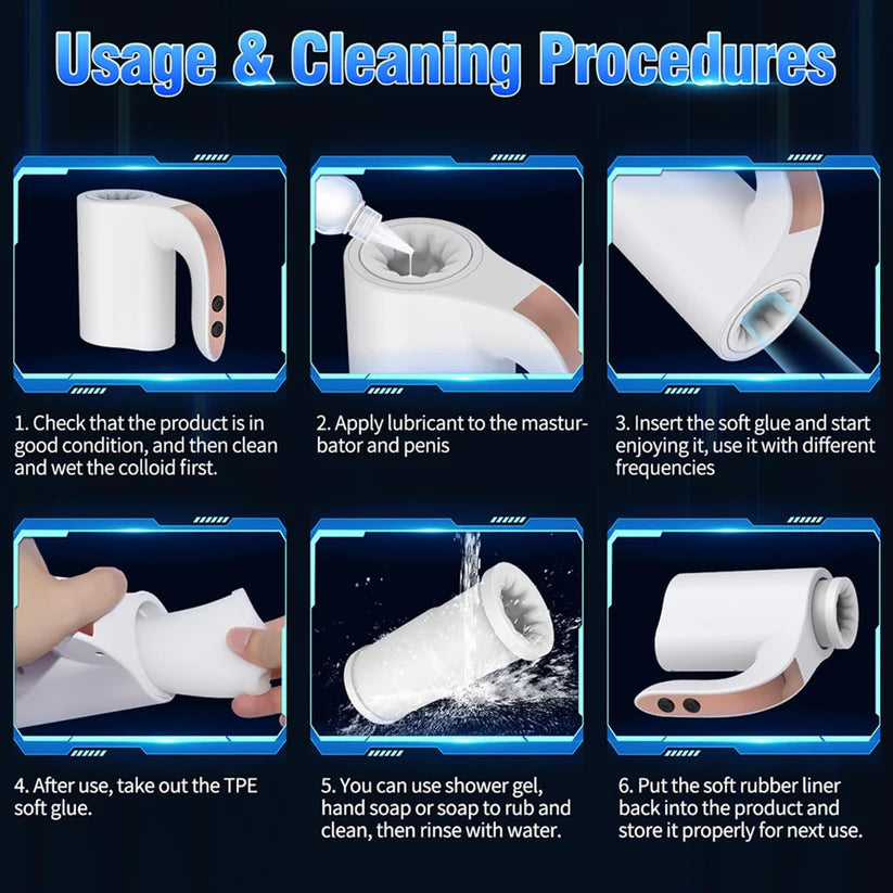 2 in 1 Automatic Masturbator Penis Trainer with 10 Telescopic Rotation Vibration Modes