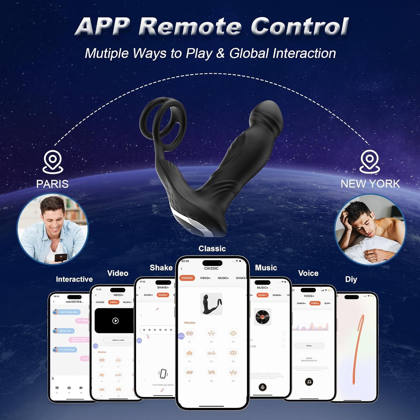 3 IN 1 Prostate Massager Anal Vibrator with 9 Vibrating & Wiggling & Swinging Modes