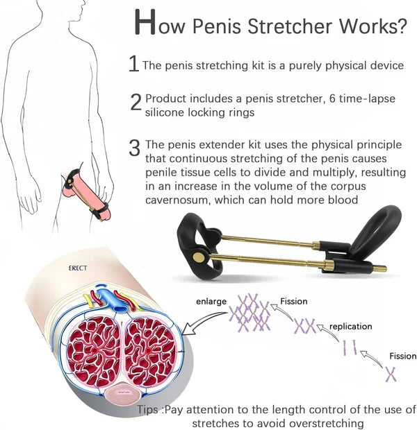 Adjustable Penis Training Enlarger Device Masturbator Stretcher Expander Set