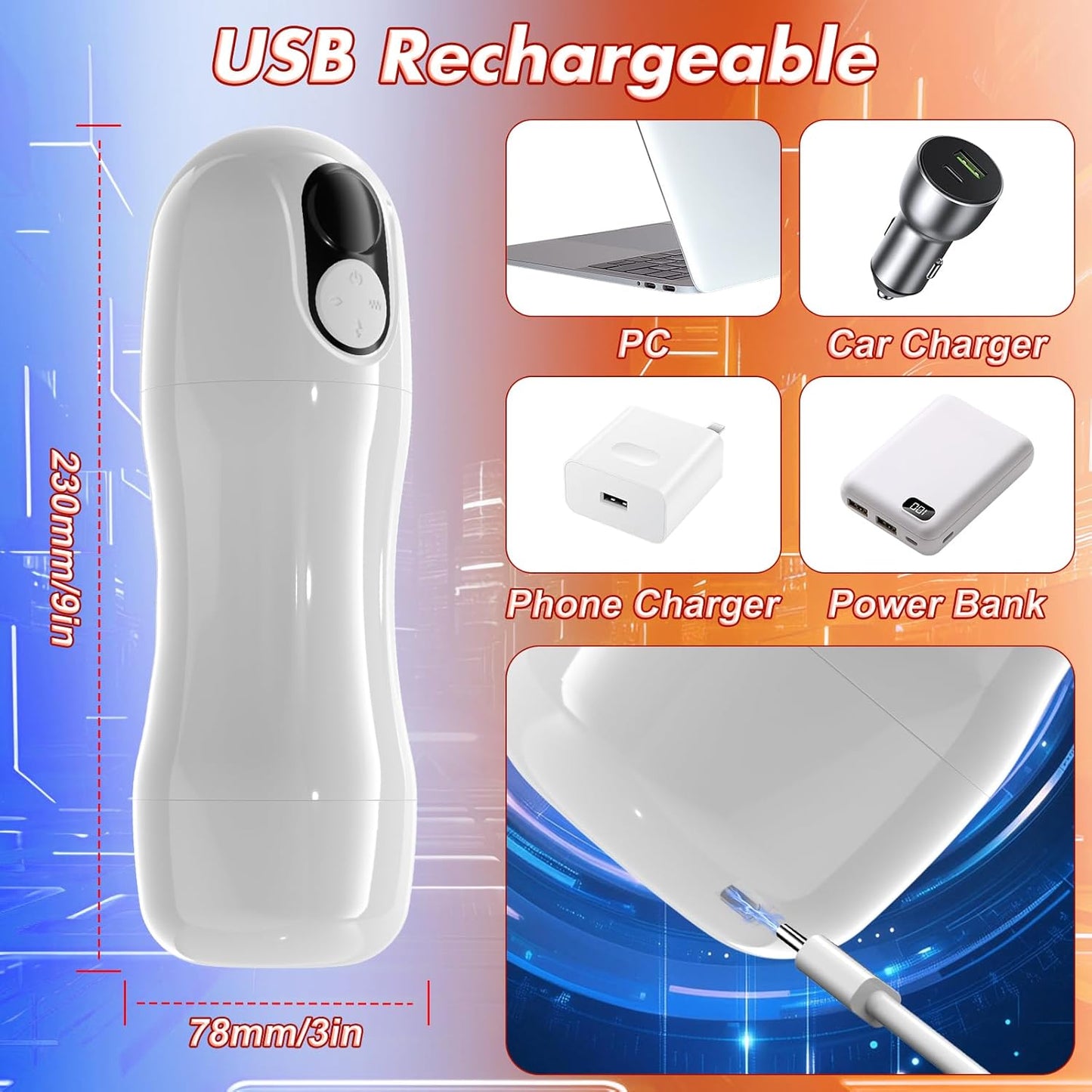 Automatic Sucking Masturbator Stroker Blowjob with 5 Suction & 9 Vibration Modes