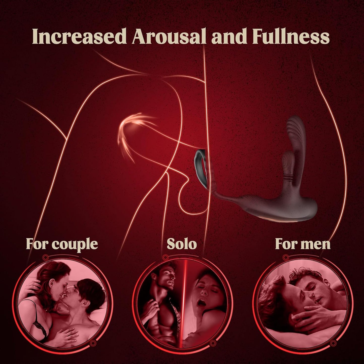Anal Vibrator Prostate Massager Cock Ring with 10 Kneading Modes & 10 Vibrating Modes