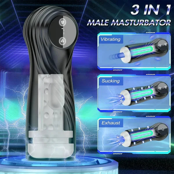 Automatic Masturbator Penis Stimulator Stroker with 7 Suction & Vibration Modes