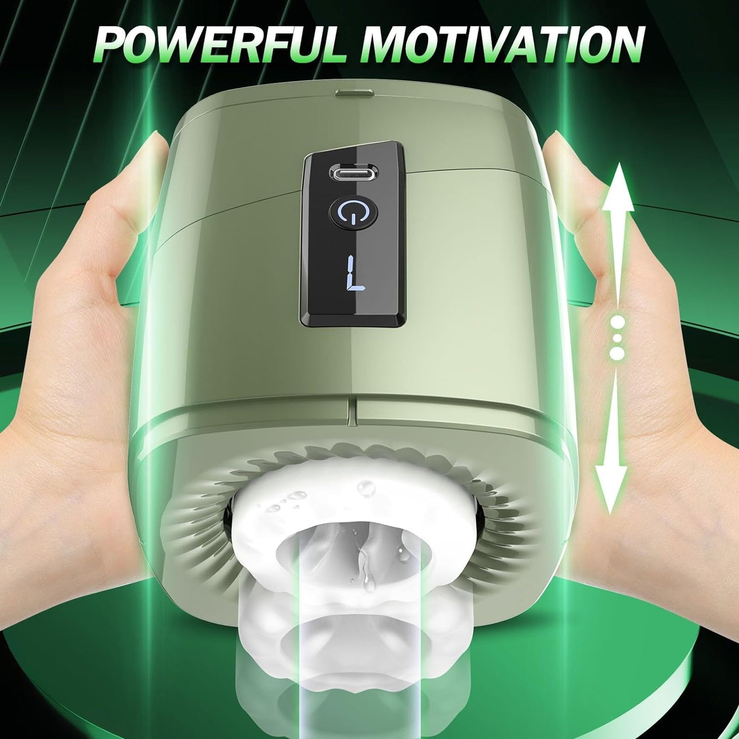 Stroker de tasse de masturbation à double extrémité ouverte avec écran LCD avec 7 modes de poussée et de rotation