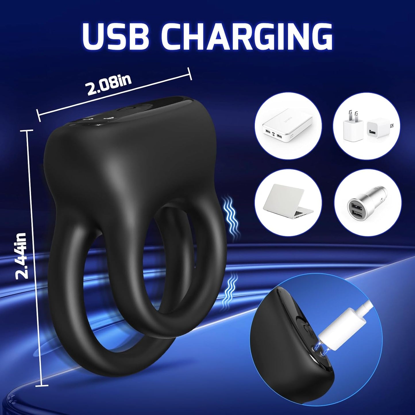 Detachable Double Penis Ring Trainer 10 Powerful Vibration Modes