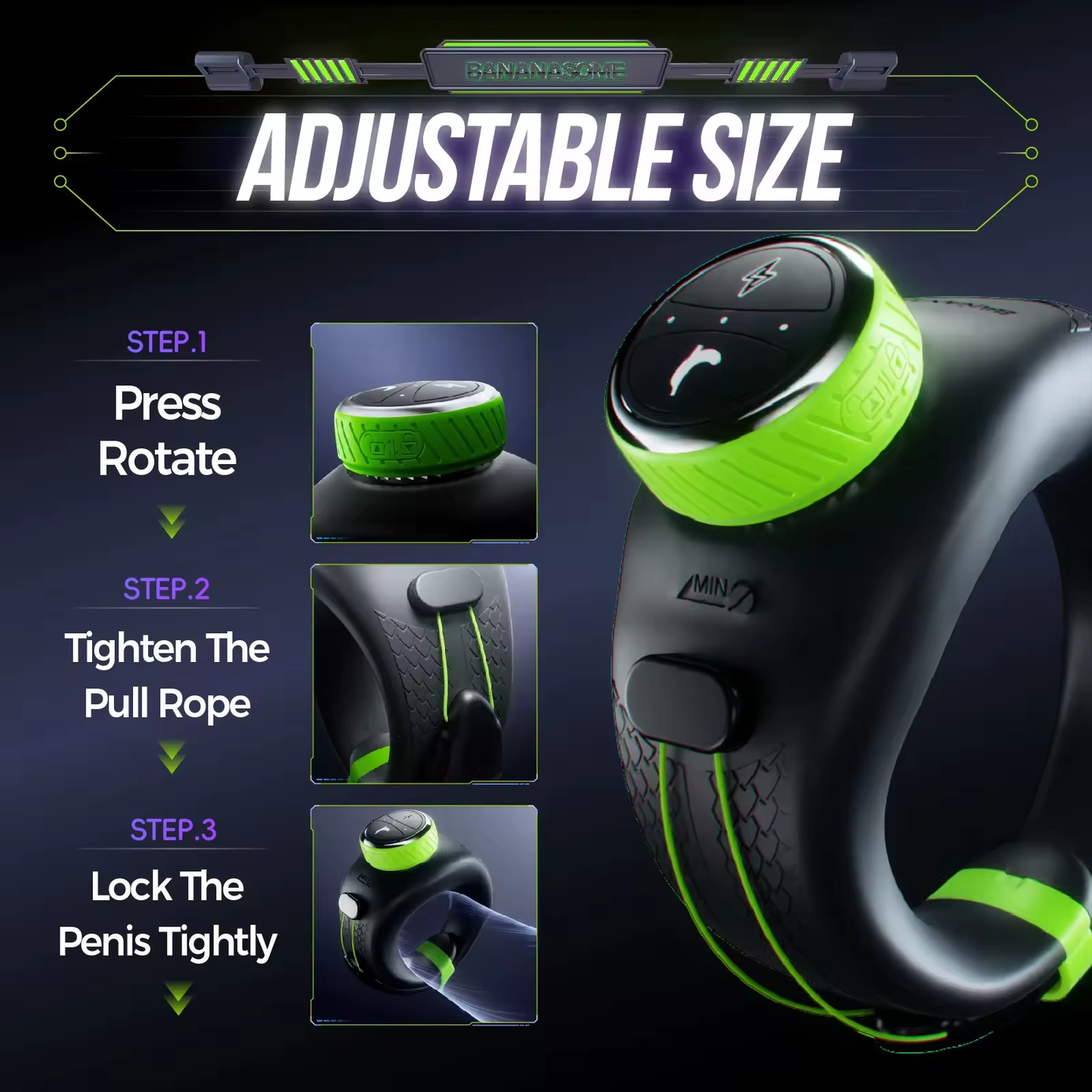E-stim Penis Trainer Vibrator Cock Ring Masturbator with 10 Vibrations & Electro Shocks