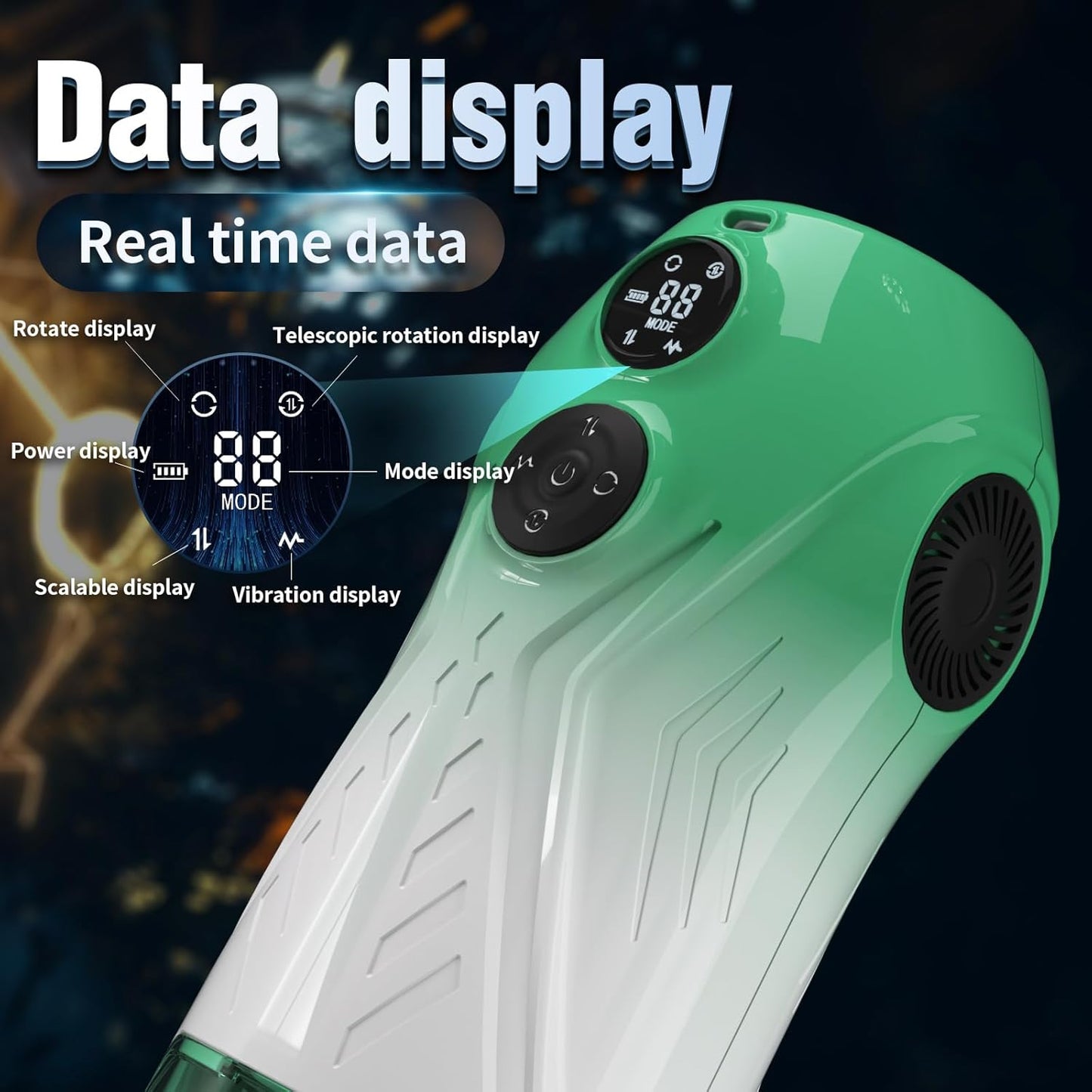 LCD Display Automatic Masturbator Stroker Blowjob with 7 Thrusting & 7 Rotation Modes