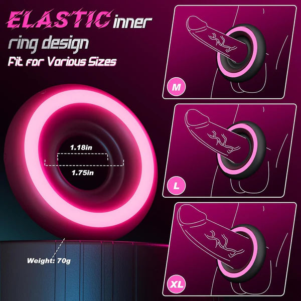 Penis Ring Vibrator Cock Ring Stimulator with 10 Powerful Vibration Modes