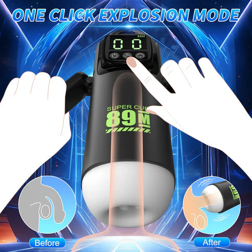 Automatic Masturbator Stroker Blowjob Sex Machine with 7 Sucking & Vibrating