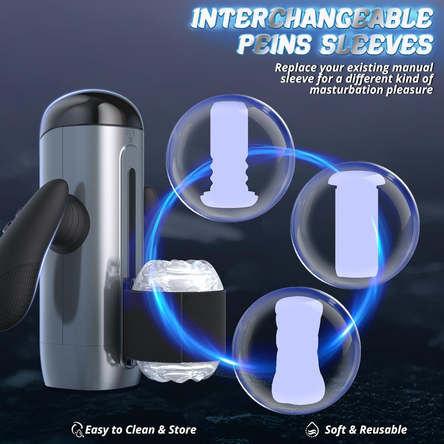 Automatic Masturbator Penis Trainer Stroker with 10 Thrusting & 10 Speeds & 10 Distances