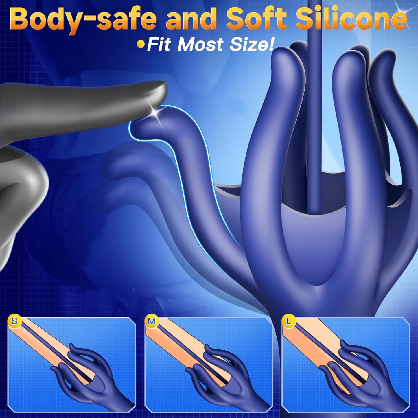 360° Tentacle Wrap Penis Vibrator Stroker with Dilator & 10 Training Vibrating
