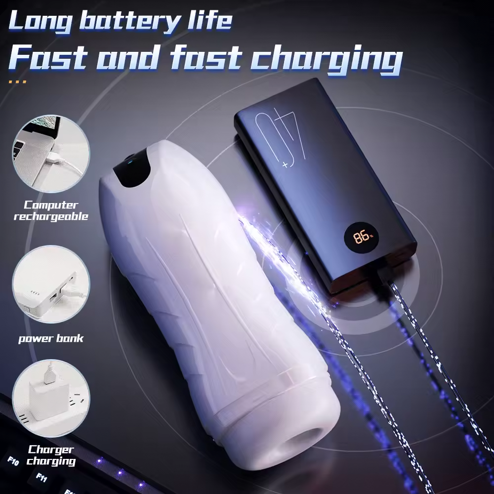 Automatic Masturbator Stroker Blowjob Machine with 5 Suction & 10 Vibration Modes