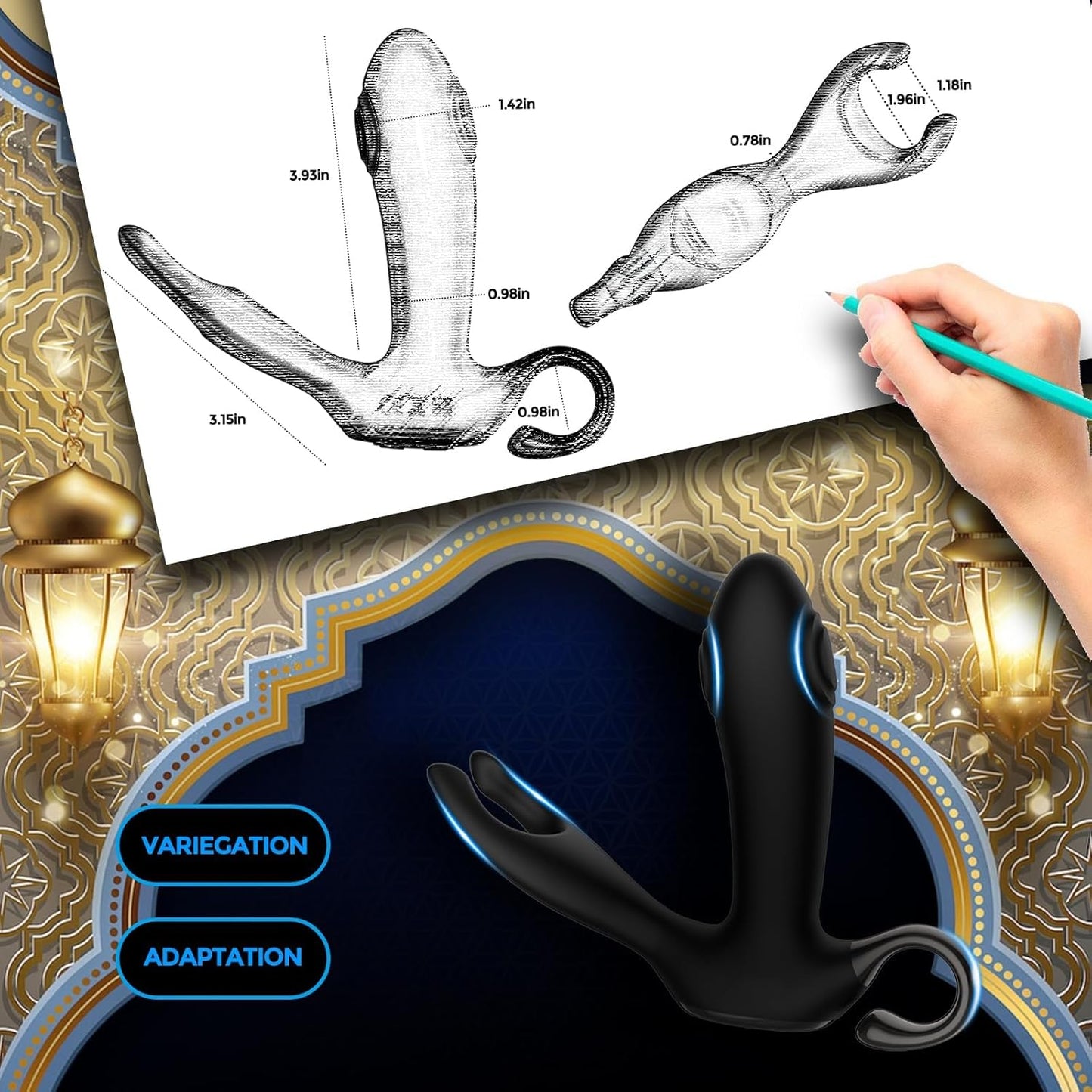 3 IN 1 Prostate Massager Anal Vibrator ButtPlug with 10 Thump Tapping & Vibration Modes