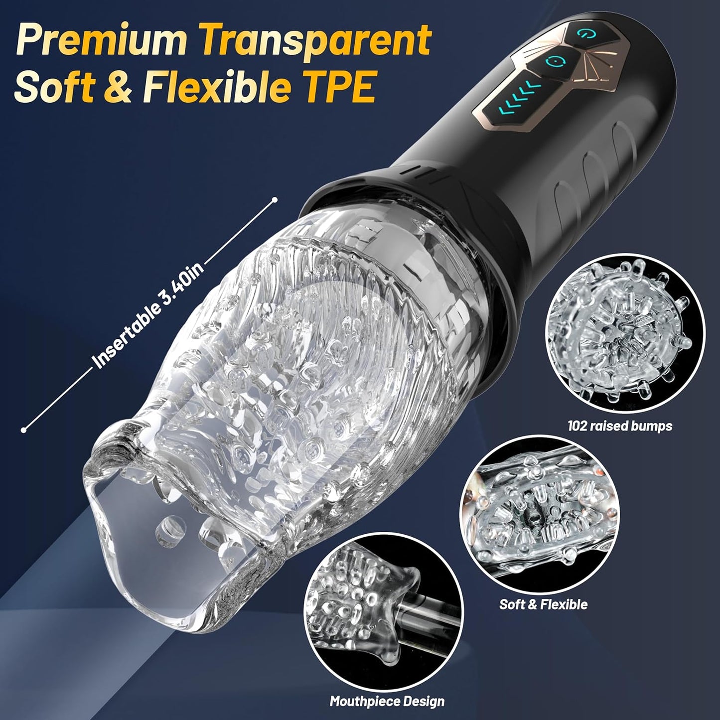 Masturbateur automatique avec 5 modes de rotation intelligents et 10 modes de vibration
