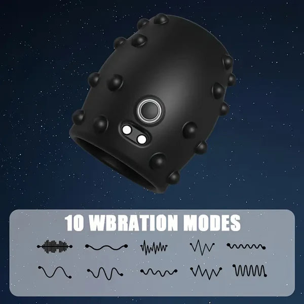Electric Penis Trainer Vibrator Sleeve Enlarger Cock Ring with 10 Vibration Modes