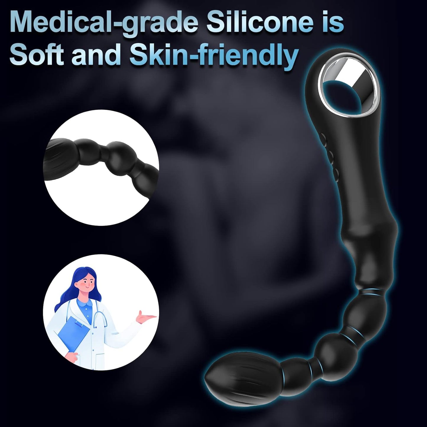 7 modes de vibration chauffant le vibrateur anal vibrant perles plug anal