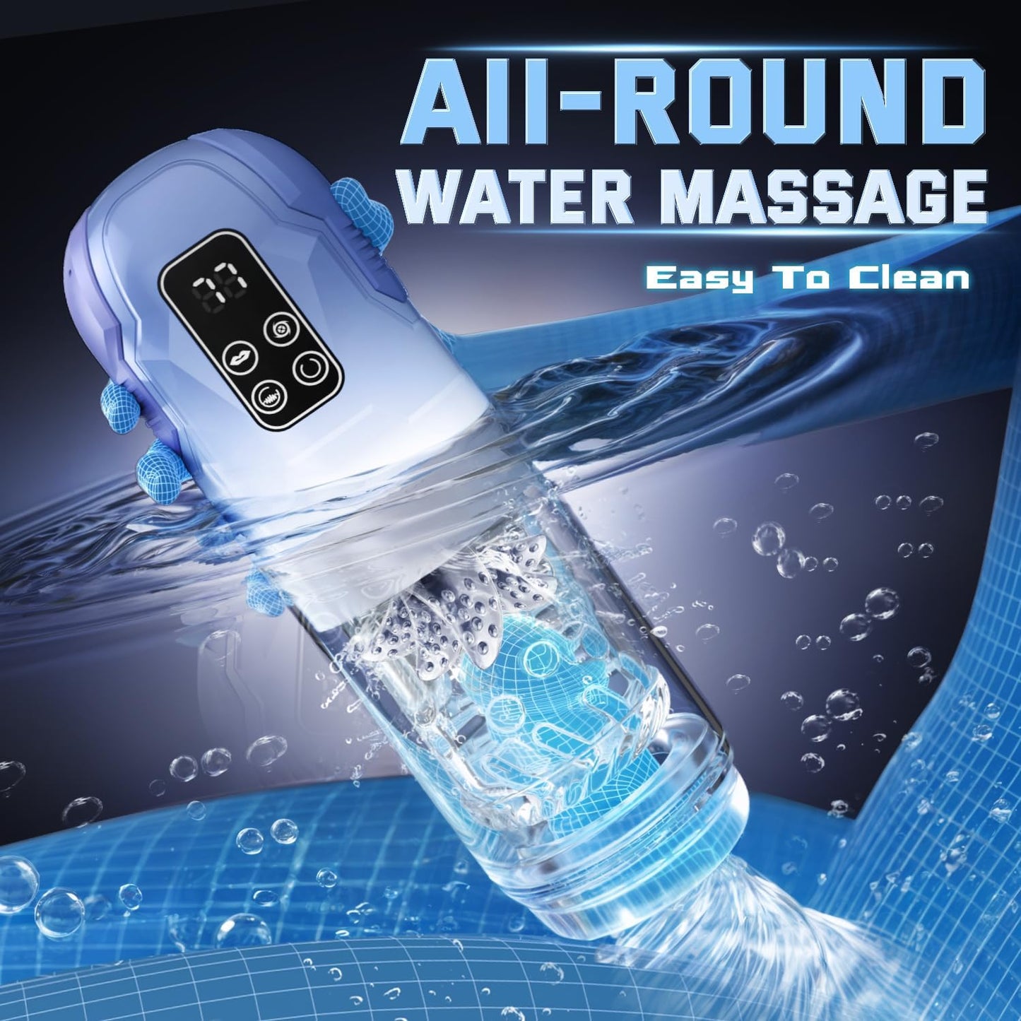 Automatic Masturbator Penis Pump Stroker with 7 Sucking Vibrating Thrusting Rotating Licking