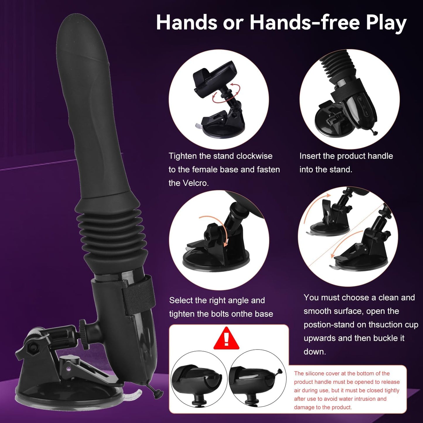 Automatic Thrusting Sex Machine Realistic Dildo with 10 Vibrations & Thrusting Modes