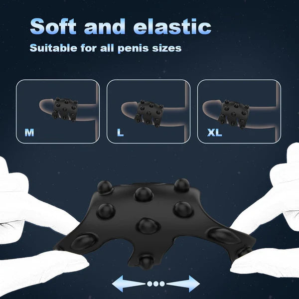 360° Soft Beads Cock Ring Penis Trainer Vibrator with 10 Vibration Modes
